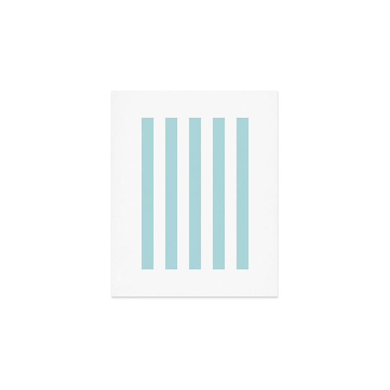 Vertical Stripes in Light Robins Egg Blue and White Art Print Gallery Image 1