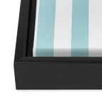 Vertical Stripes in Light Robins Egg Blue and White Framed Canvas Print Gallery Image 3