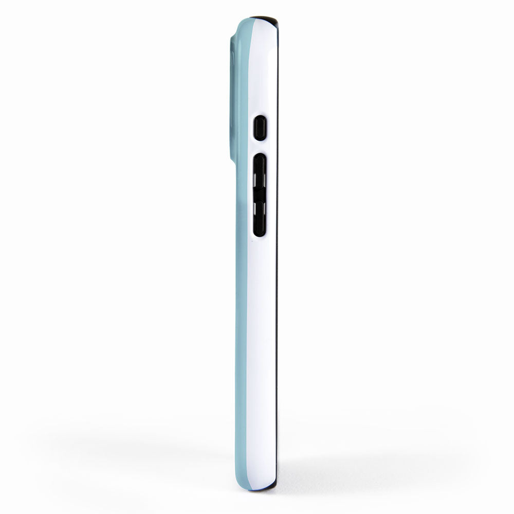 Vertical Stripes in Light Robins Egg Blue and White iPhone Case Gallery Image 2