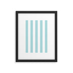 Vertical Stripes in Light Robins Egg Blue and White Framed Art Print Gallery Image 6