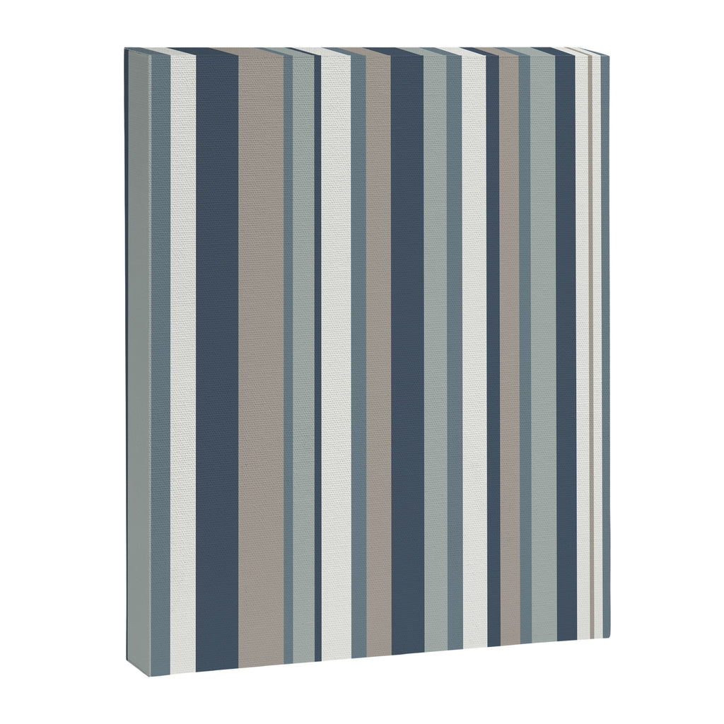 Vertical Stripes in Neutral Blue Gray Shades Canvas Print Gallery Image 8