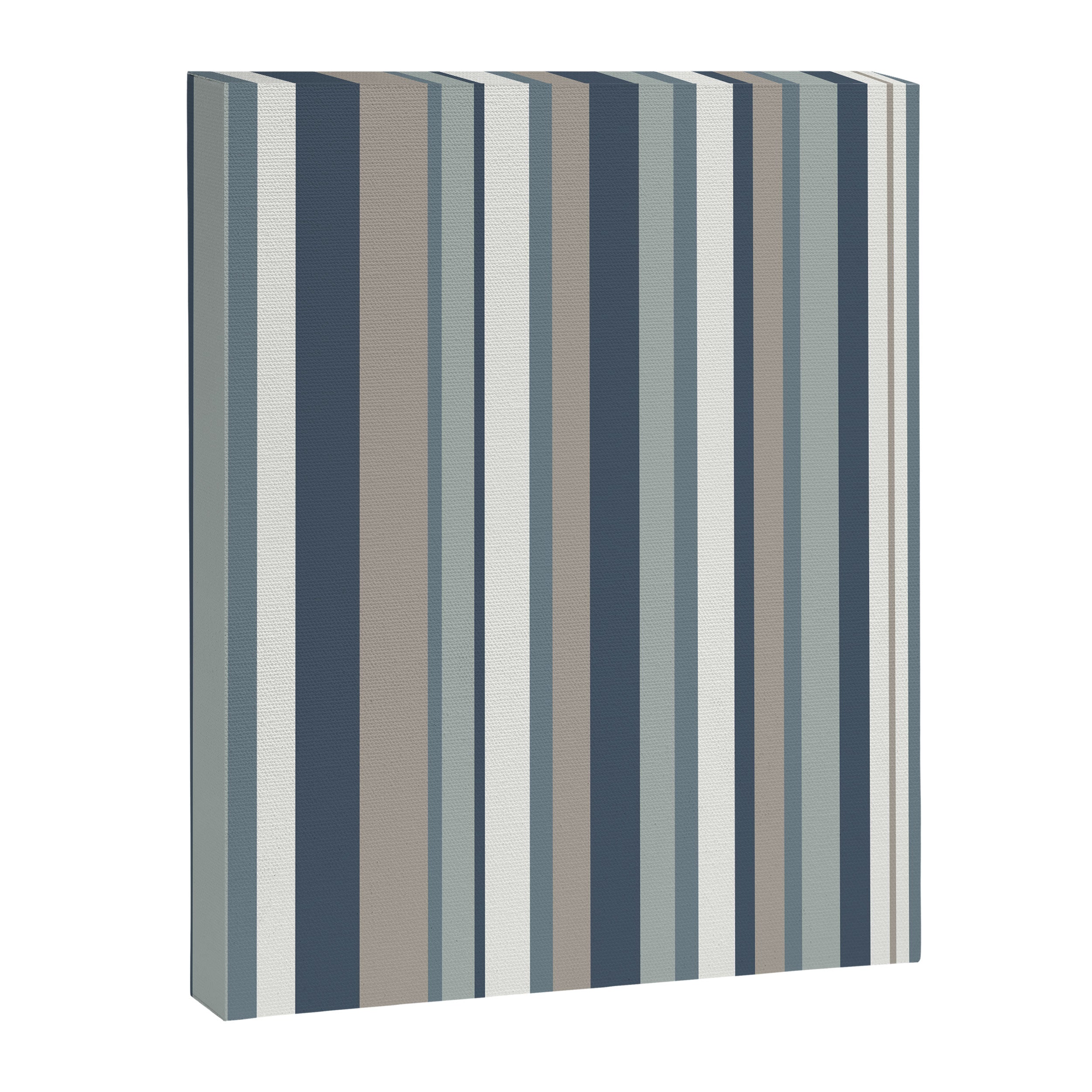 Vertical Stripes in Neutral Blue Gray Shades Canvas Print Gallery Image 8
