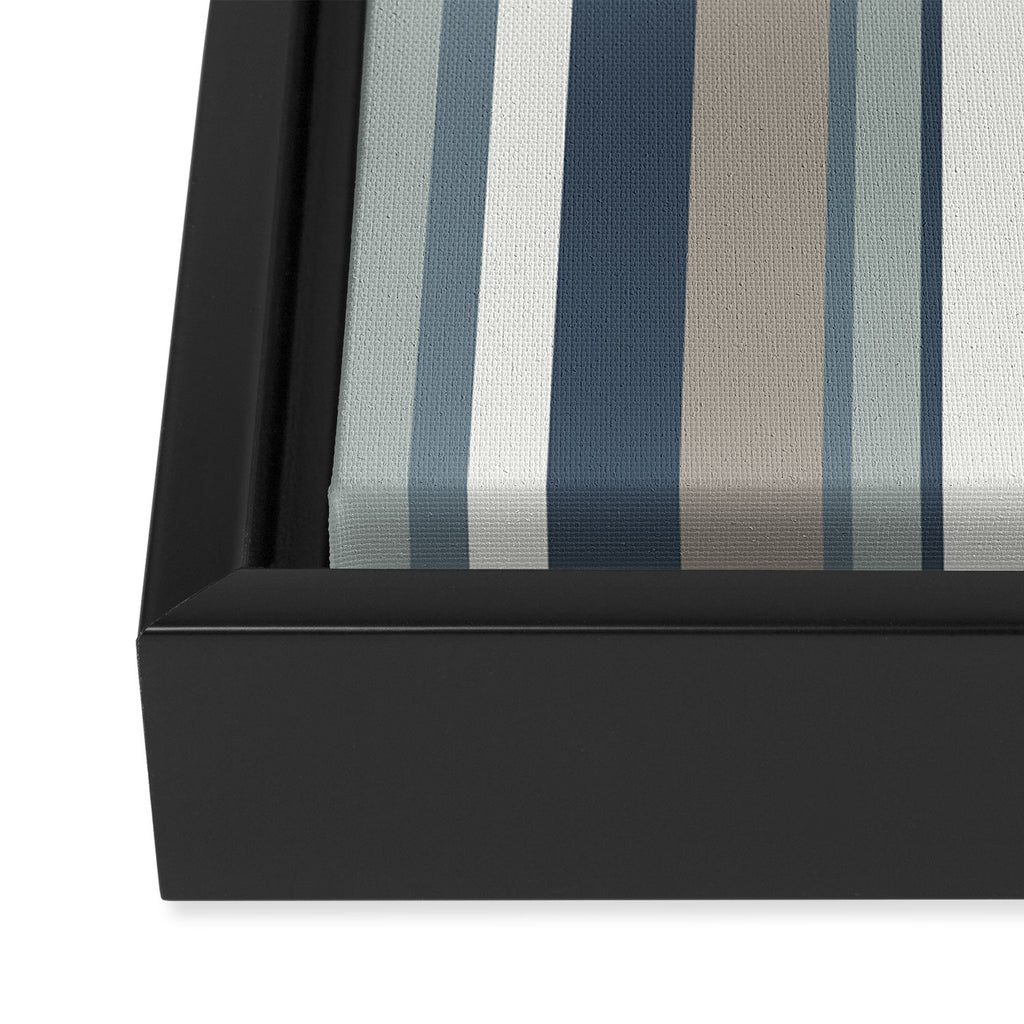 Vertical Stripes in Neutral Blue Gray Shades Framed Canvas Print Gallery Image 3
