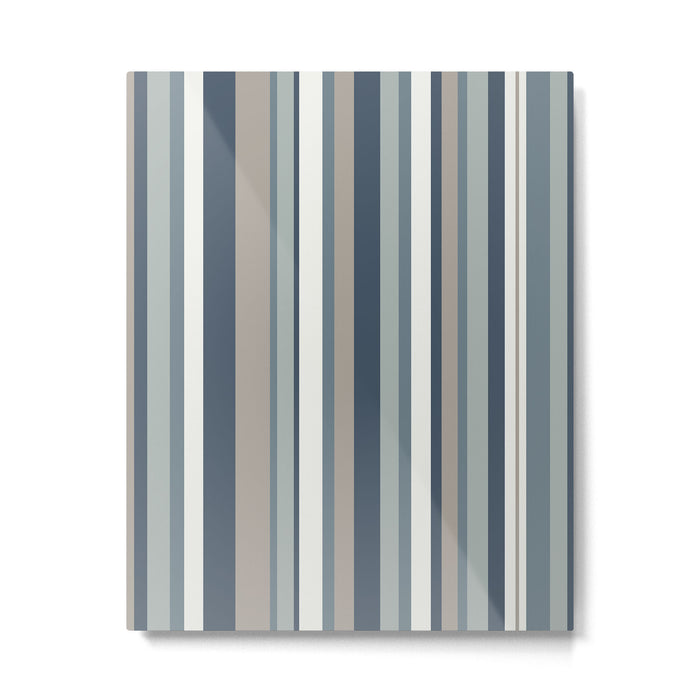 Vertical Stripes in Neutral Blue Gray Shades Metal Print Gallery Image 1