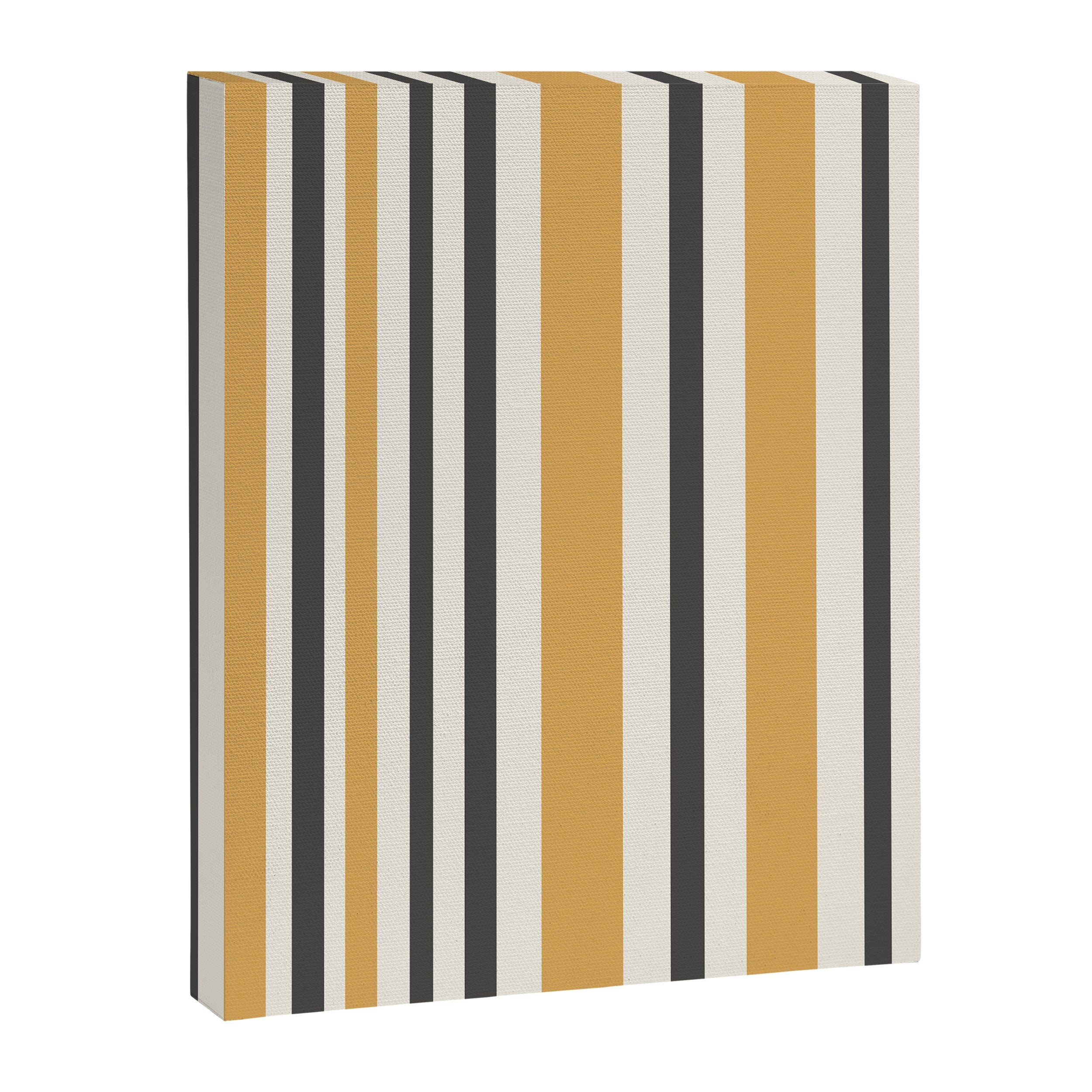 Vertical Stripes Muted Gold and Charcoal Variable Retro Modern Stripe Pattern Canvas Print Gallery Image 8