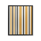 Vertical Stripes Muted Gold and Charcoal Variable Retro Modern Stripe Pattern Framed Canvas Print Gallery Image 8