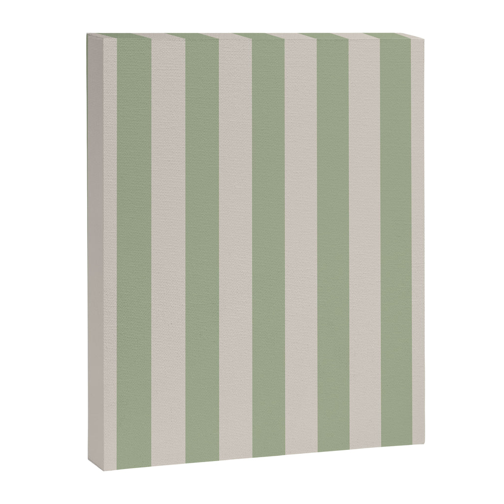 Vertical Stripes Narrow Pattern in Sage and Beige Canvas Print Gallery Image 8