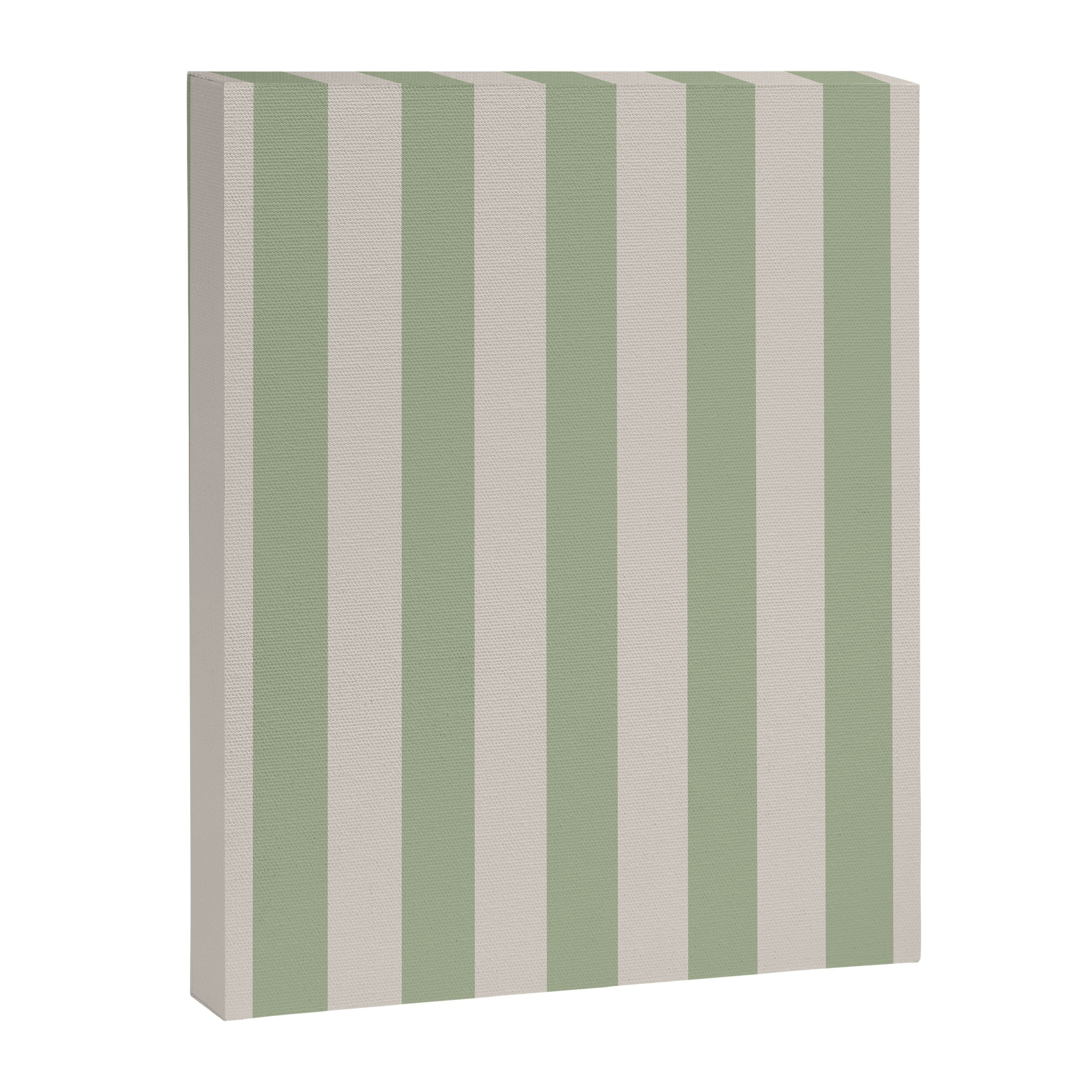 Vertical Stripes Narrow Pattern in Sage and Beige Canvas Print Gallery Image 8