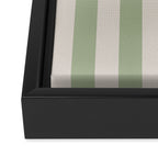 Vertical Stripes Narrow Pattern in Sage and Beige Framed Canvas Print Gallery Image 3