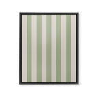 Vertical Stripes Narrow Pattern in Sage and Beige Framed Canvas Print Gallery Image 8