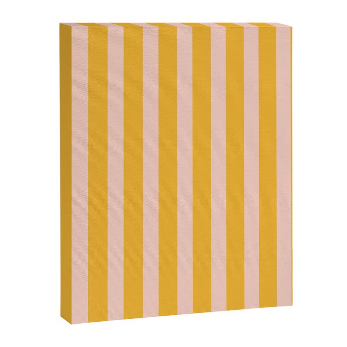 Vertical Stripes Pattern in Mustard Yellow Orange and Light Blush Pink Canvas Print Gallery Image 1