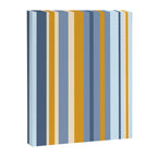 Vertical Stripes Variable Contemporary Retro Modern Pattern in Blue and Honey Mustard Canvas Print Gallery Image 6