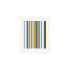 Vertical Stripes Variable Contemporary Retro Modern Pattern in Blue and Honey Mustard Art Print Gallery Image 1