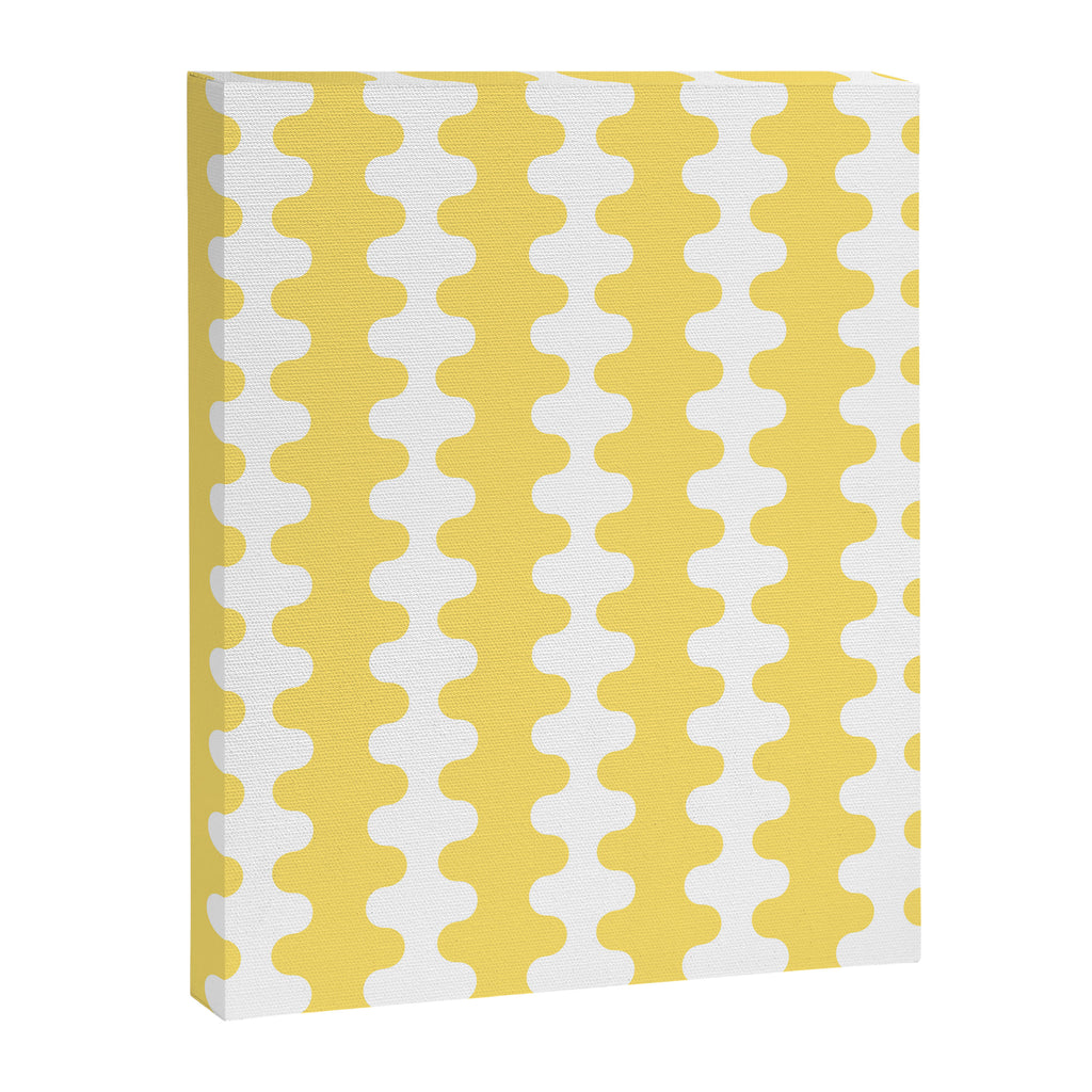 Vertical Stripes Yellow and White Ogee A-Go-Go Pop Pattern Canvas Print Gallery Image 8