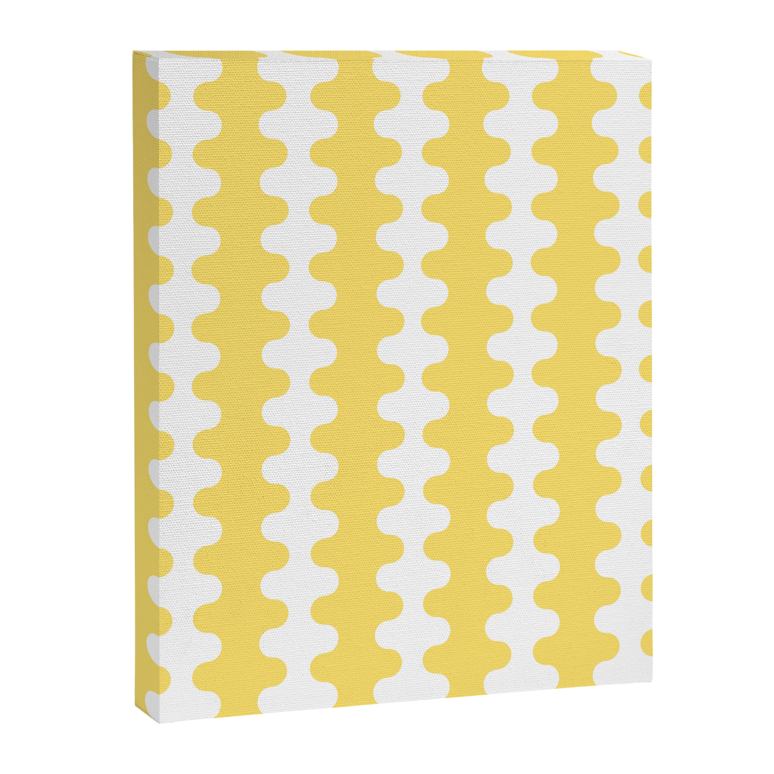 Vertical Stripes Yellow and White Ogee A-Go-Go Pop Pattern Canvas Print Gallery Image 8