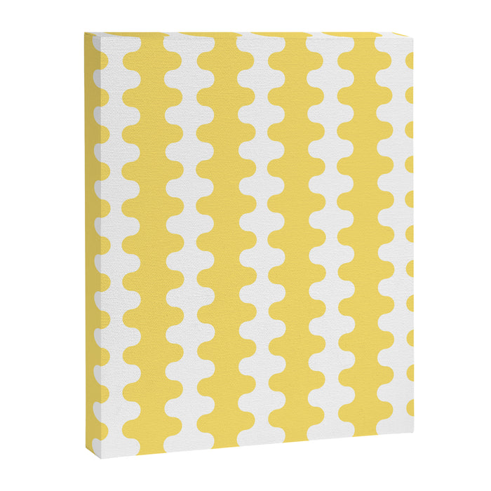 Vertical Stripes Yellow and White Ogee A-Go-Go Pop Pattern Canvas Print Gallery Image 1