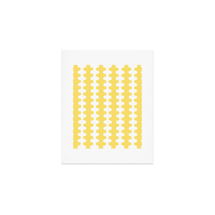 Vertical Stripes Yellow and White Ogee A-Go-Go Pop Pattern Art Print Gallery Image 1