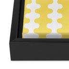 Vertical Stripes Yellow and White Ogee A-Go-Go Pop Pattern Framed Canvas Print Gallery Image 3