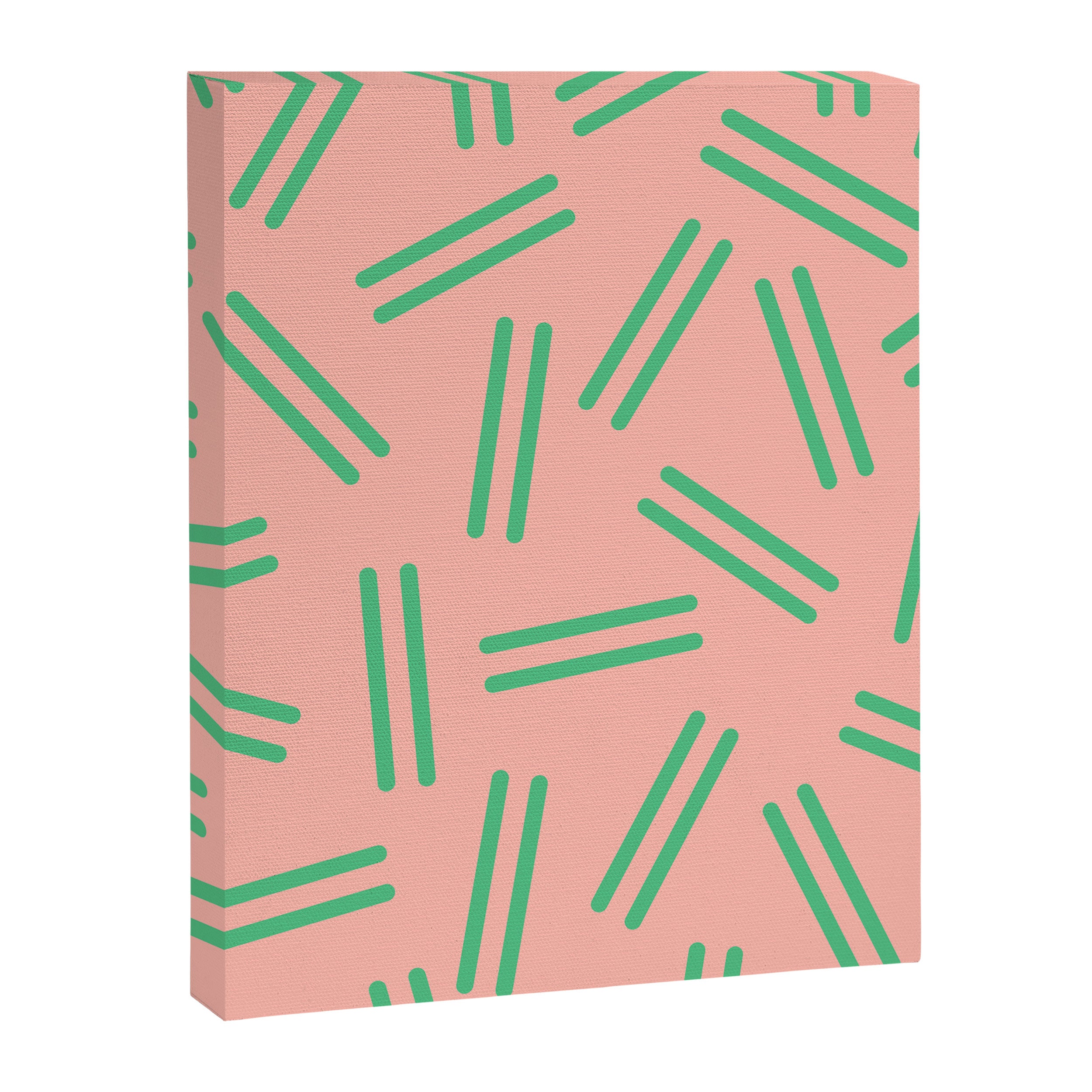 Very 80s Retro Pattern in Blush Pink and Bright Green Canvas Print Gallery Image 6