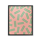 Very 80s Retro Pattern in Blush Pink and Bright Green Framed Canvas Print Gallery Image 6