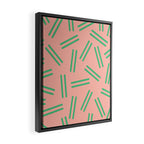 Very 80s Retro Pattern in Blush Pink and Bright Green Framed Canvas Print Gallery Image 2
