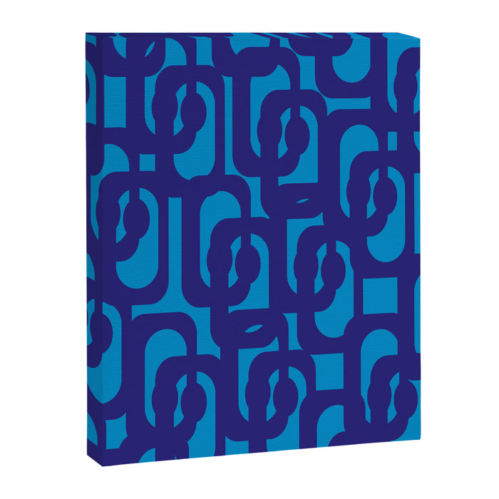 Very Blue Contemporary Mid Century Modern Loops Abstract Pattern Canvas Print Gallery Image 1