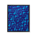 Very Blue Contemporary Mid Century Modern Loops Abstract Pattern Framed Canvas Print Gallery Image 8