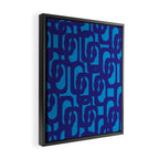 Very Blue Contemporary Mid Century Modern Loops Abstract Pattern Framed Canvas Print Gallery Image 2