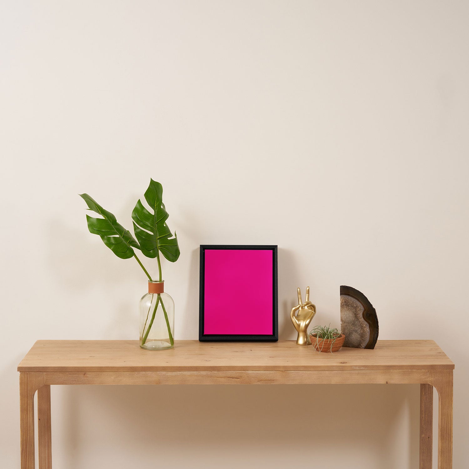 Very Hot Pink Bright Solid Color Framed Canvas Print Gallery Image 4