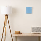 Very Narrow Blue and White Vertical Stripes Canvas Print Gallery Image 2