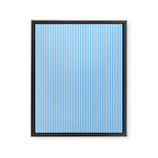 Very Narrow Blue and White Vertical Stripes Framed Canvas Print Gallery Image 6