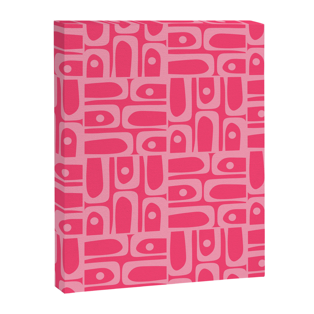 Very Pink Geometric Piquet Multi Pattern Canvas Print Gallery Image 8