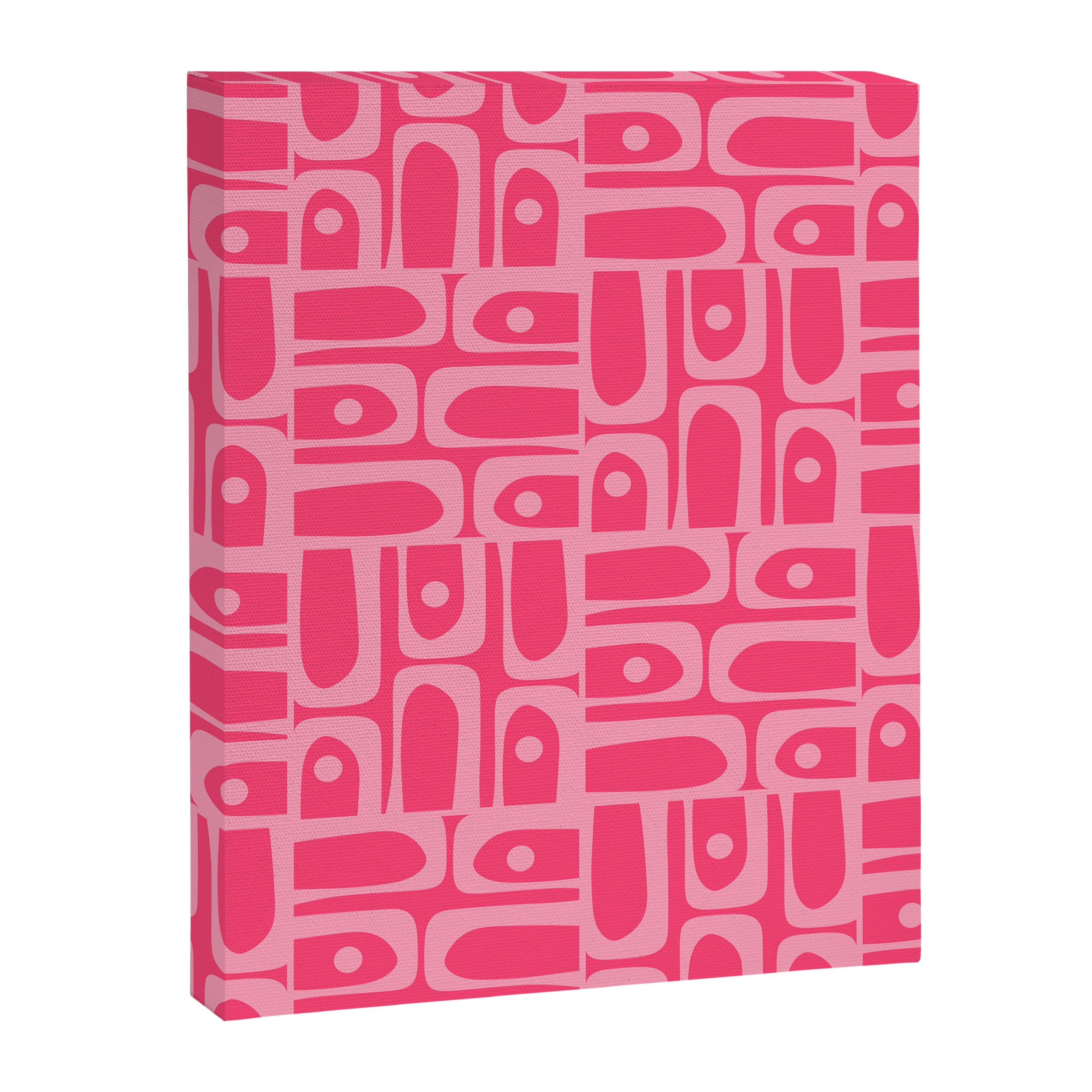 Very Pink Geometric Piquet Multi Pattern Canvas Print Gallery Image 8