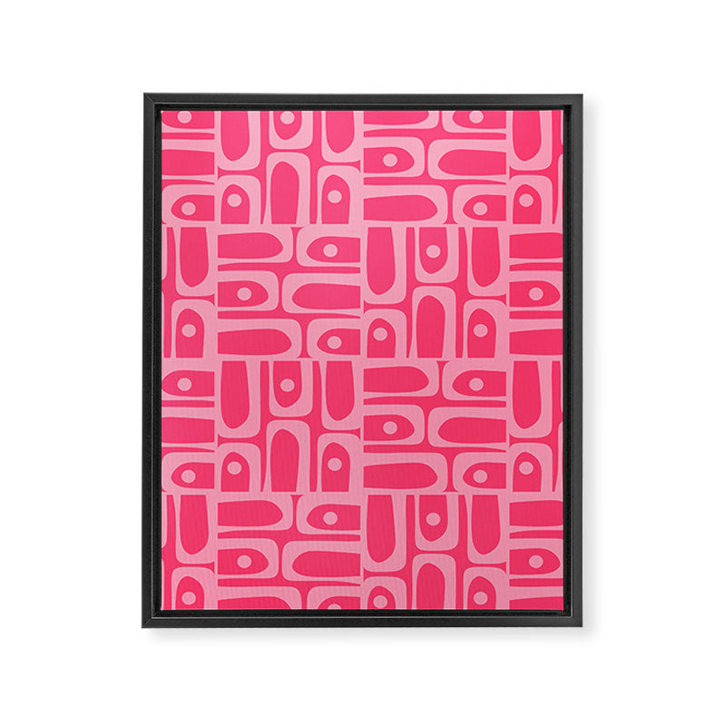 Very Pink Geometric Piquet Multi Pattern Framed Canvas Print Gallery Image 8
