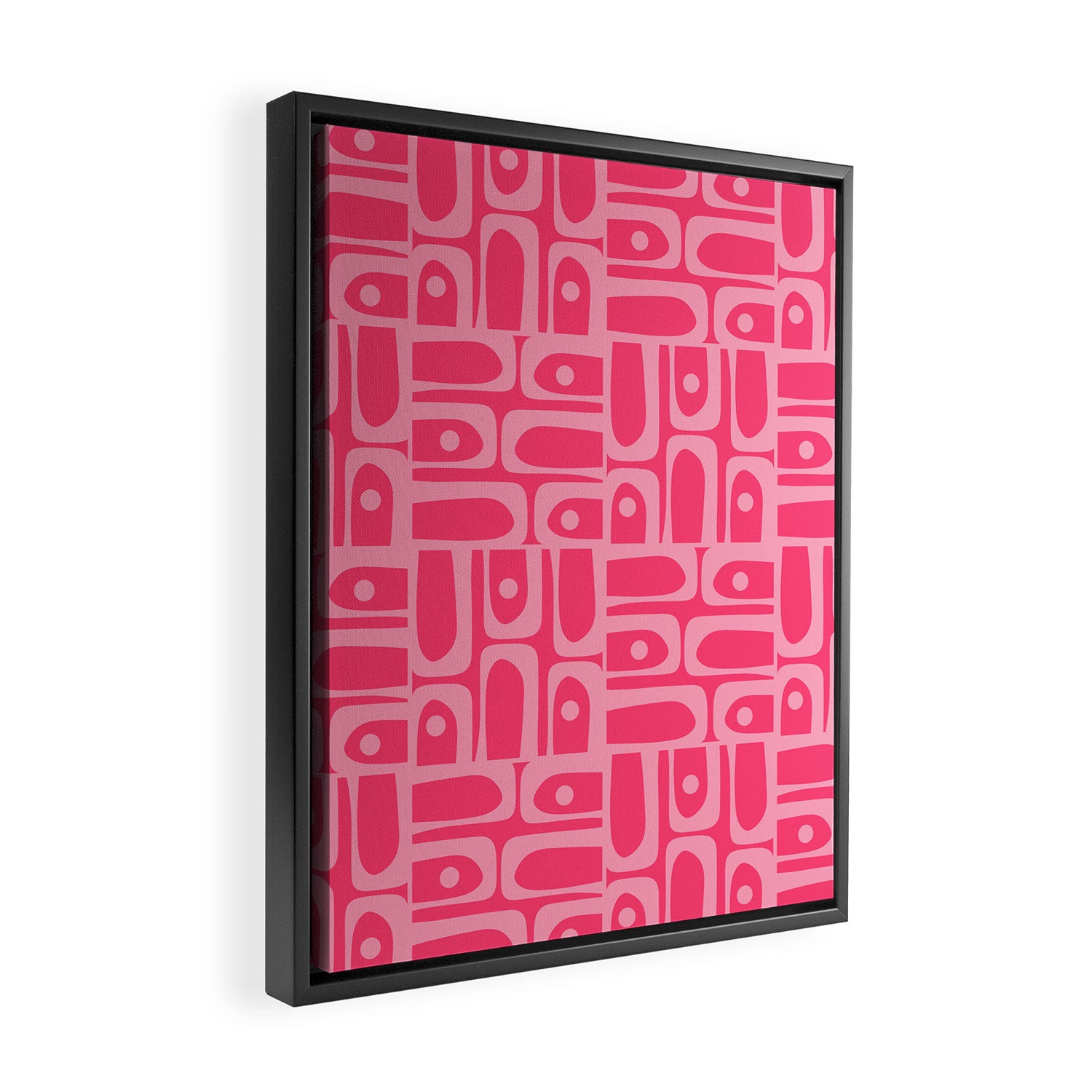 Very Pink Geometric Piquet Multi Pattern Framed Canvas Print Gallery Image 2