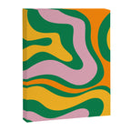 Vibrant Modern Retro Liquid Swirl Abstract Pattern Green Yellow Orange Pink Canvas Print Gallery Image 8