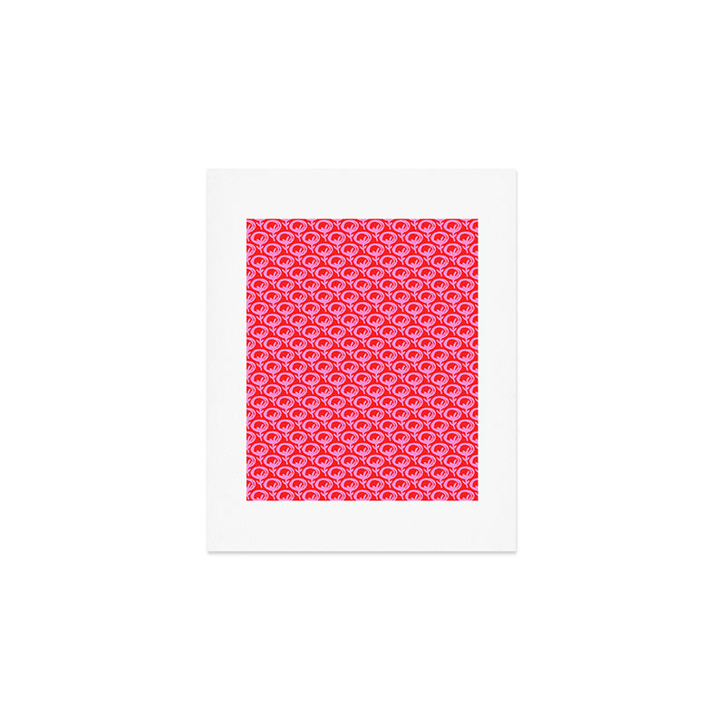 Vibrant Pop Roses Preppy Pink and Red Pattern Art Print Gallery Image 1