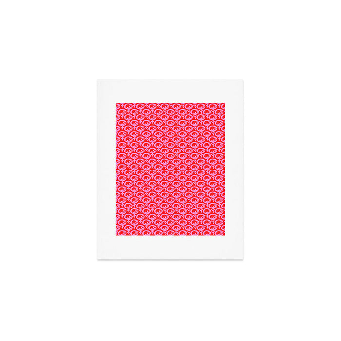Vibrant Pop Roses Preppy Pink and Red Pattern Art Print Gallery Image 1