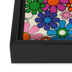 Vibrant Retro Garden Groovy Colorful 60s 70s Floral Pattern Framed Canvas Print Gallery Image 3