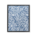 Vintage Botanical Pattern in Antique Blue Framed Canvas Print Gallery Image 6