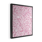 Vintage Botanical Pattern in Pretty Pink Framed Canvas Print Gallery Image 2