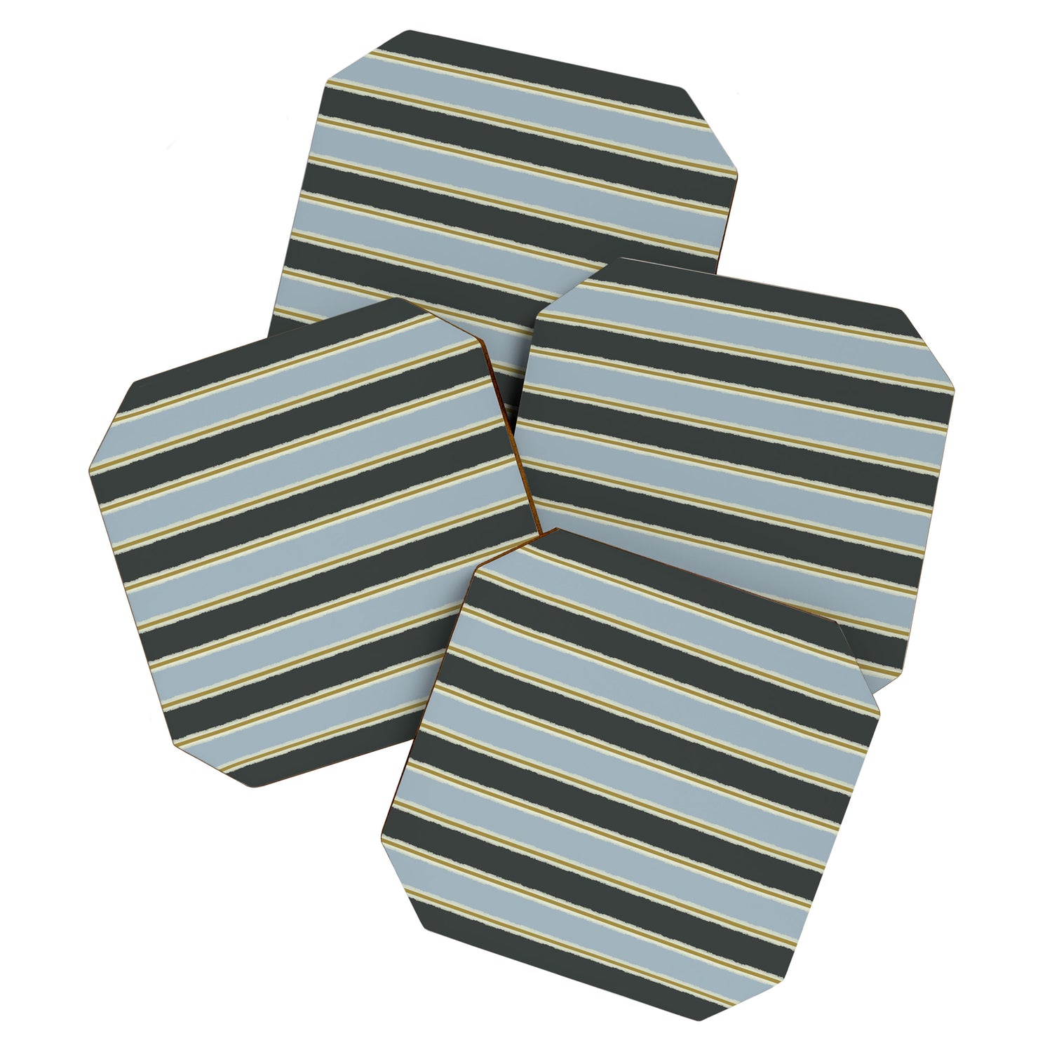 Vintage Cottage Stripes Cozy Eclectic Pattern Coaster Gallery Image 1
