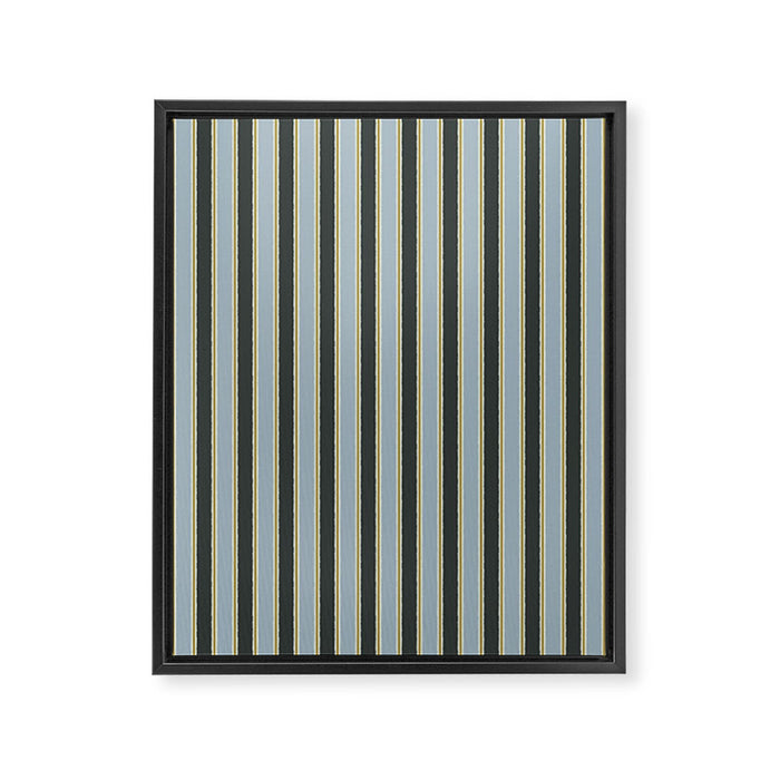 Vintage Cottage Stripes Cozy Eclectic Vertical Pattern Framed Canvas Print Gallery Image 1