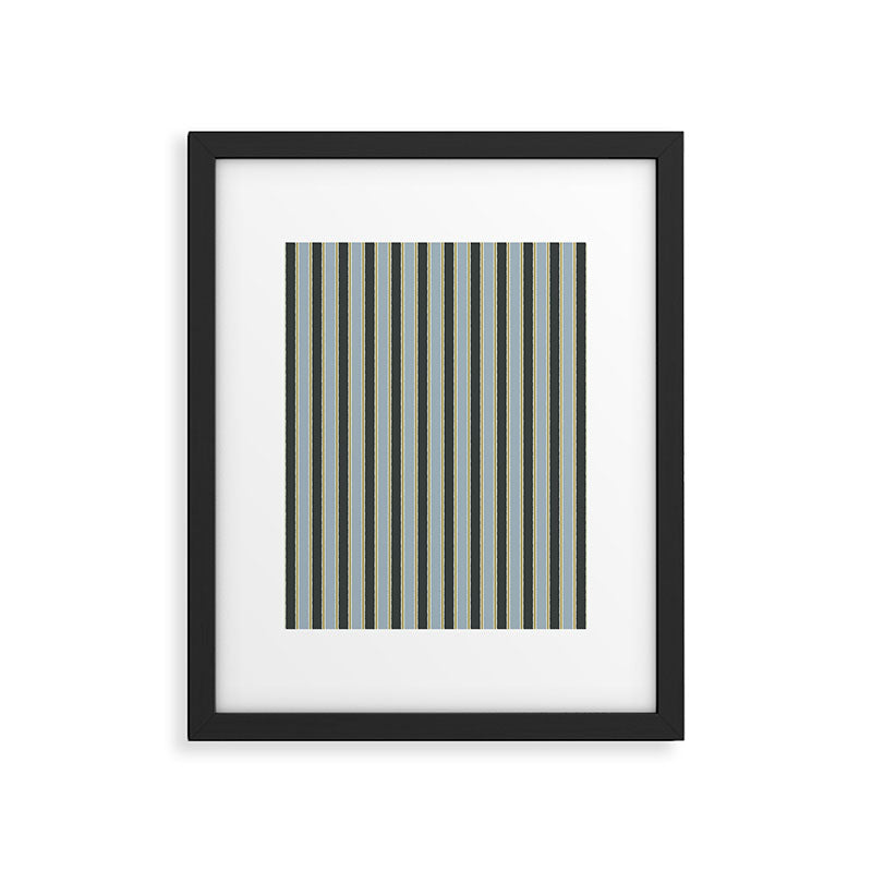 Vintage Cottage Stripes Cozy Eclectic Vertical Pattern Framed Art Print Gallery Image 5