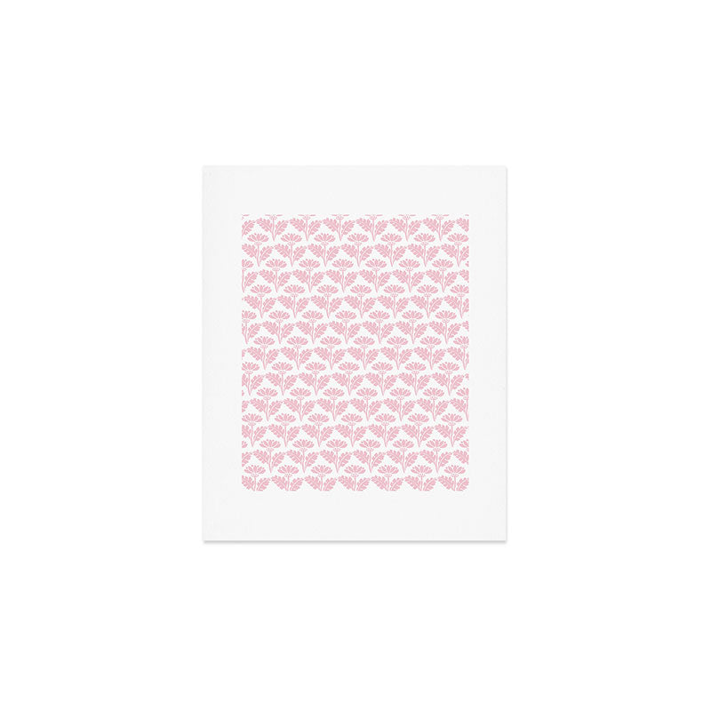 Vintage Floral Arches Pattern in Pink and White Art Print Gallery Image 1