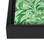 Vintage Floral Botanical Pattern Green Framed Canvas Print Gallery Image 3