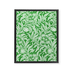 Vintage Floral Botanical Pattern Green Framed Canvas Print Gallery Image 6