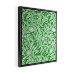 Vintage Floral Botanical Pattern Green Framed Canvas Print Gallery Image 2