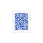 Vintage Floral Botanical Pattern in Blue Art Print Gallery Image 1