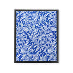 Vintage Floral Botanical Pattern in Blue Framed Canvas Print Gallery Image 6